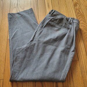 Talbots Womens Gray Plaid High-Waist Straight-Leg Pants Size 16